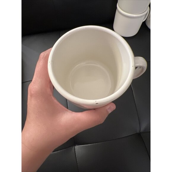 Tupperware Melamine Mugs With Handles Cream Mod Vintage 1970s Set Of 8 - Picture 8 of 12